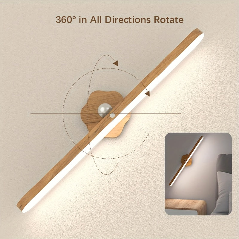 Applique murale LED en bois – Modèle long