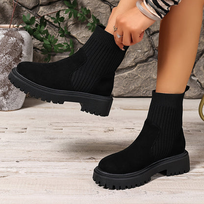 Bottines Pieds Larges Femme Élégantes Automne-Hiver 2 Coloris