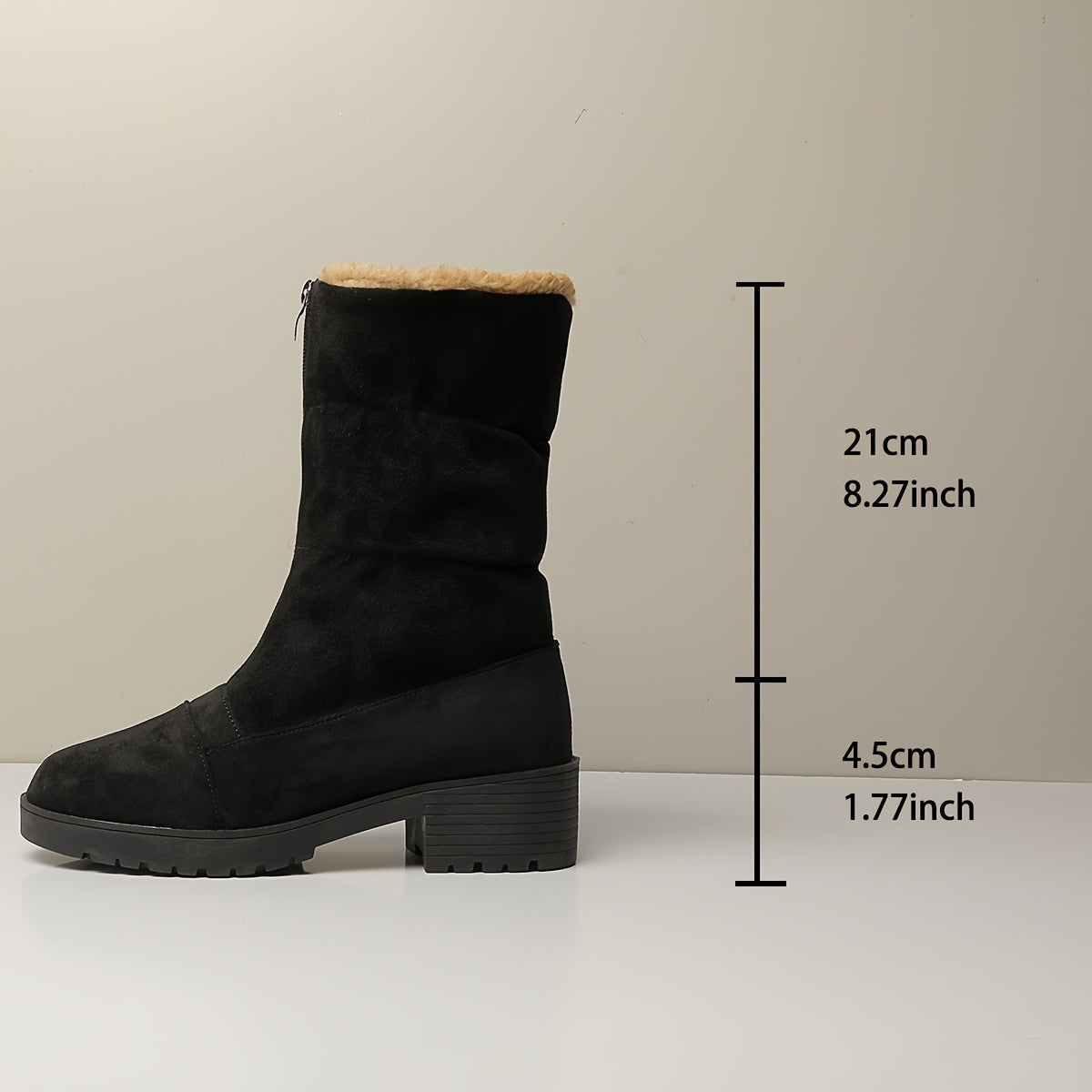 Bottes Mi-Hautes Col Rabattu Femme Zip Avant 3 Coloris