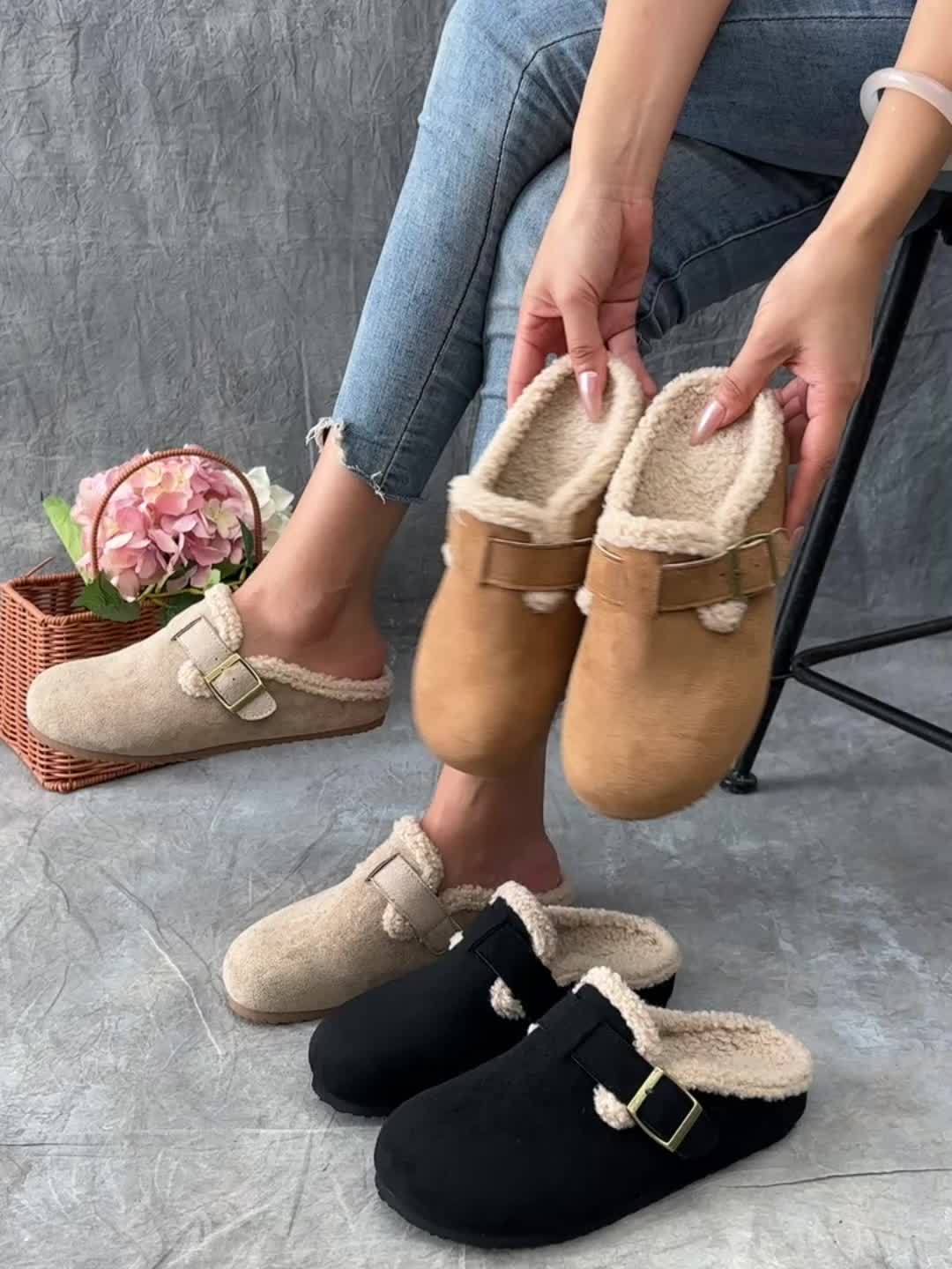 Mules Hiver Femme Semelle Épaisse Doublure 3 Coloris