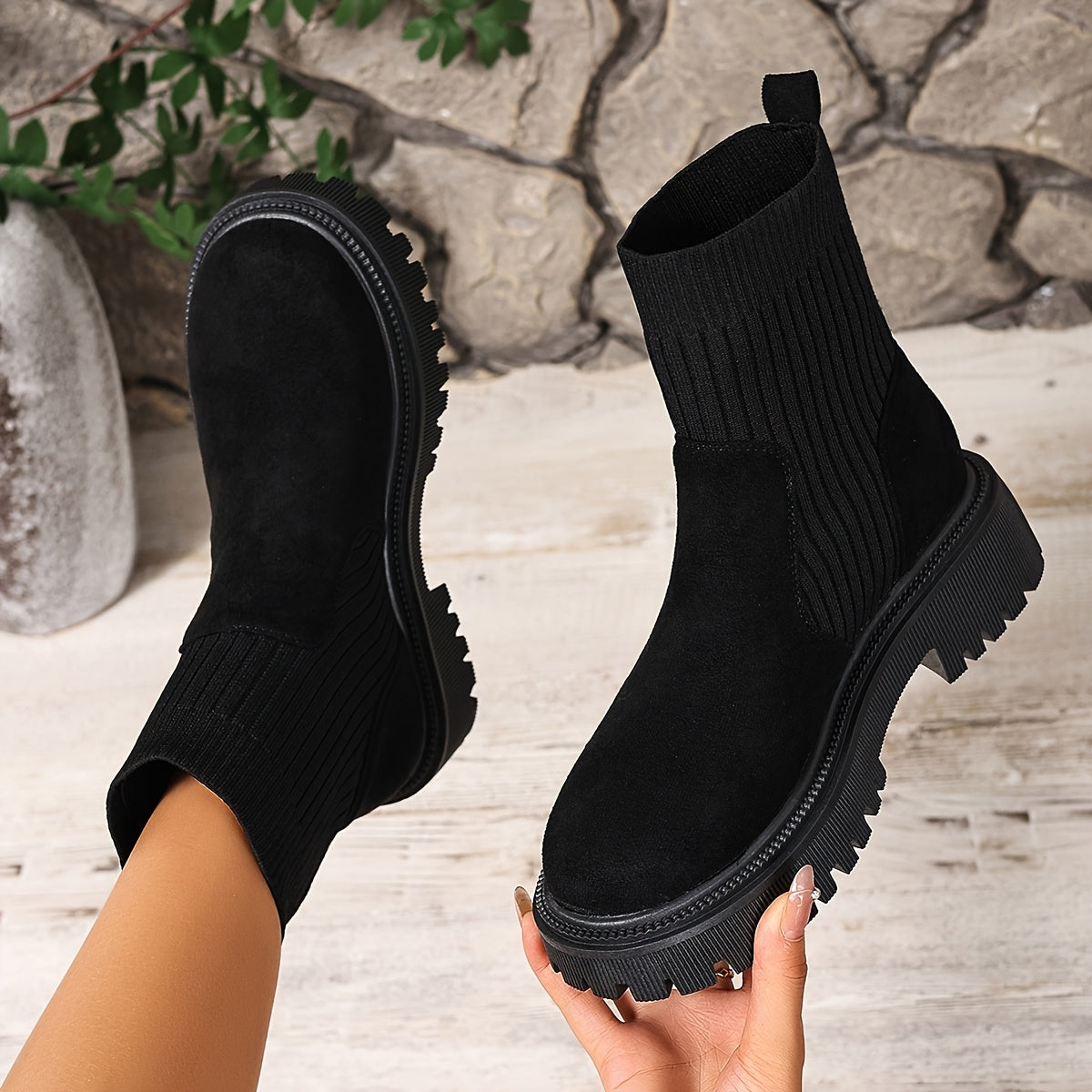 Bottines Pieds Larges Femme Élégantes Automne-Hiver 2 Coloris