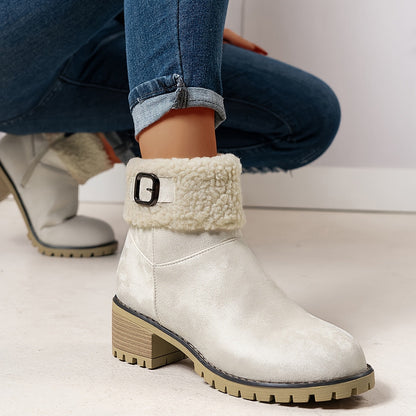 Bottines Zip Femme Chaudes Épaissies 5 Coloris