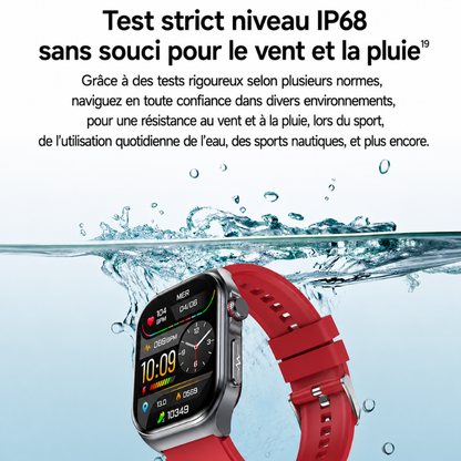 Smartwatch Santé AMOLED – ECG Glycémie Pression Artérielle Oxygène Bluetooth