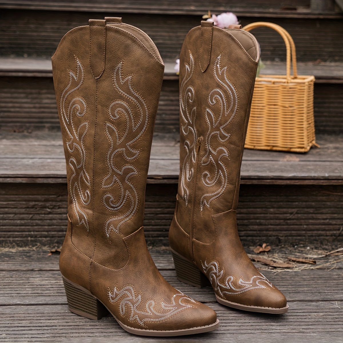 Bottes Cowboy Brodées Femme Western 4 Coloris