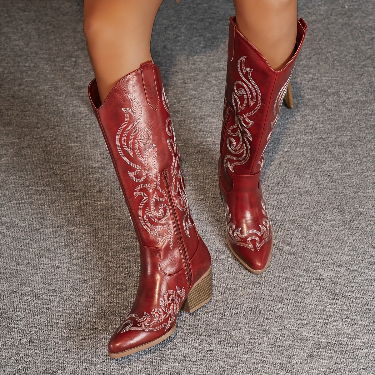 Bottes Cowboy Brodées Femme Western 4 Coloris