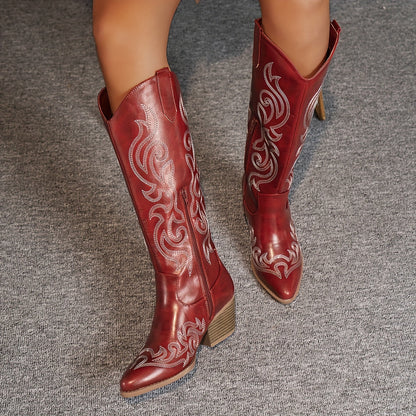 Bottes Cowboy Brodées Femme Western 4 Coloris