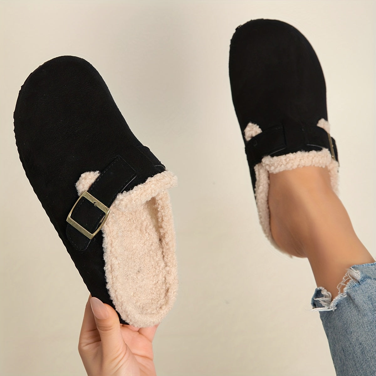 Mules Hiver Femme Semelle Épaisse Doublure 3 Coloris