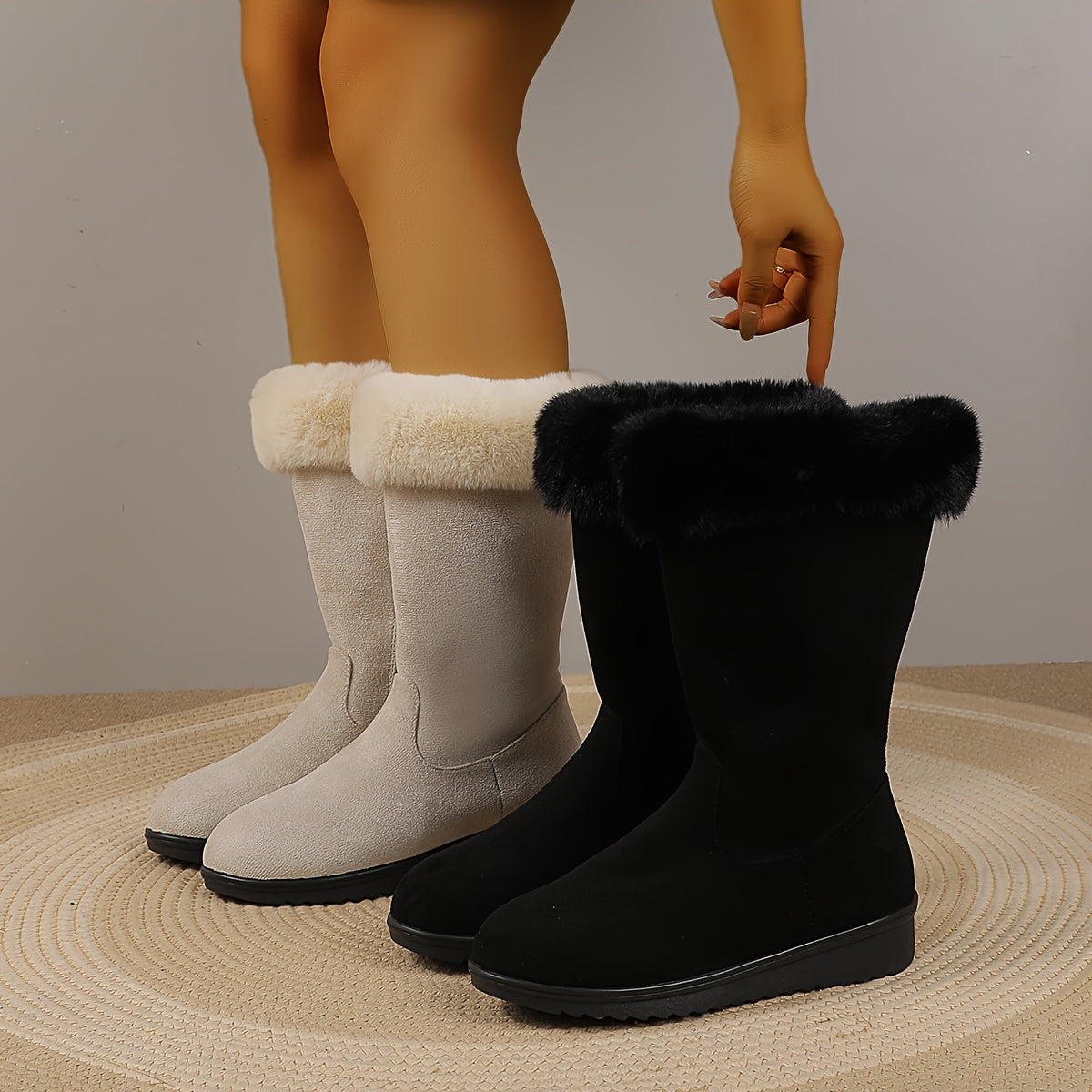 Bottes Longues Chaudes Femme Casual 2 Coloris