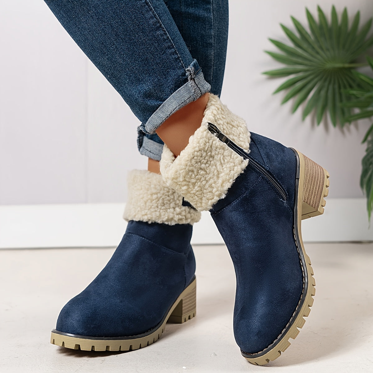 Bottines Zip Femme Chaudes Épaissies 5 Coloris