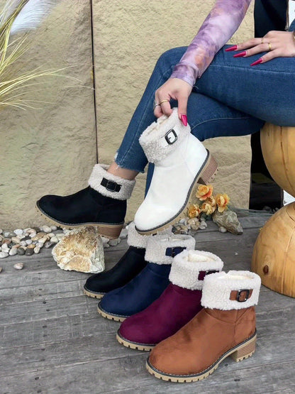 Bottines Zip Femme Chaudes Épaissies 5 Coloris