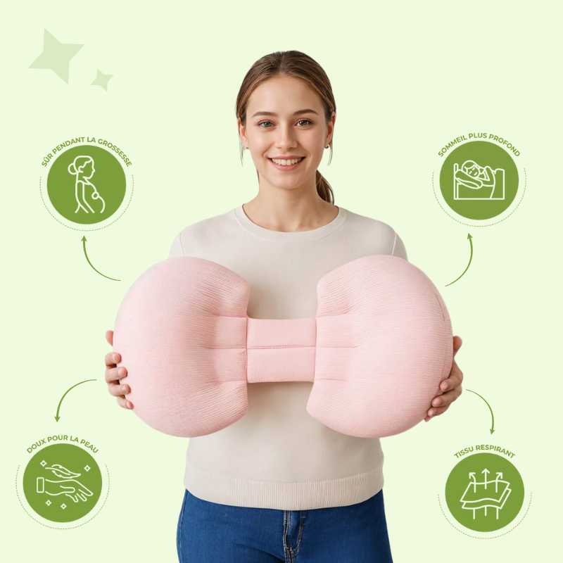 Oreiller de Maternité Ergonomique – Soutien Latéral et Confort Total pour un Sommeil Réparateur