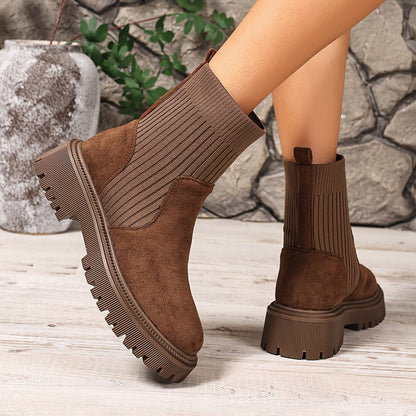 Bottines Pieds Larges Femme Élégantes Automne-Hiver 2 Coloris