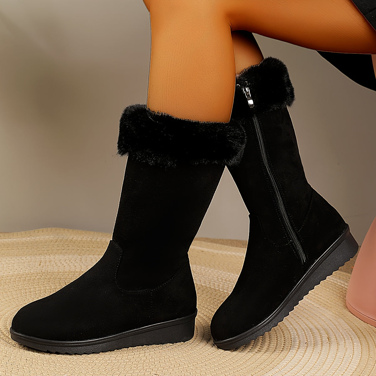Bottes Longues Chaudes Femme Casual 2 Coloris