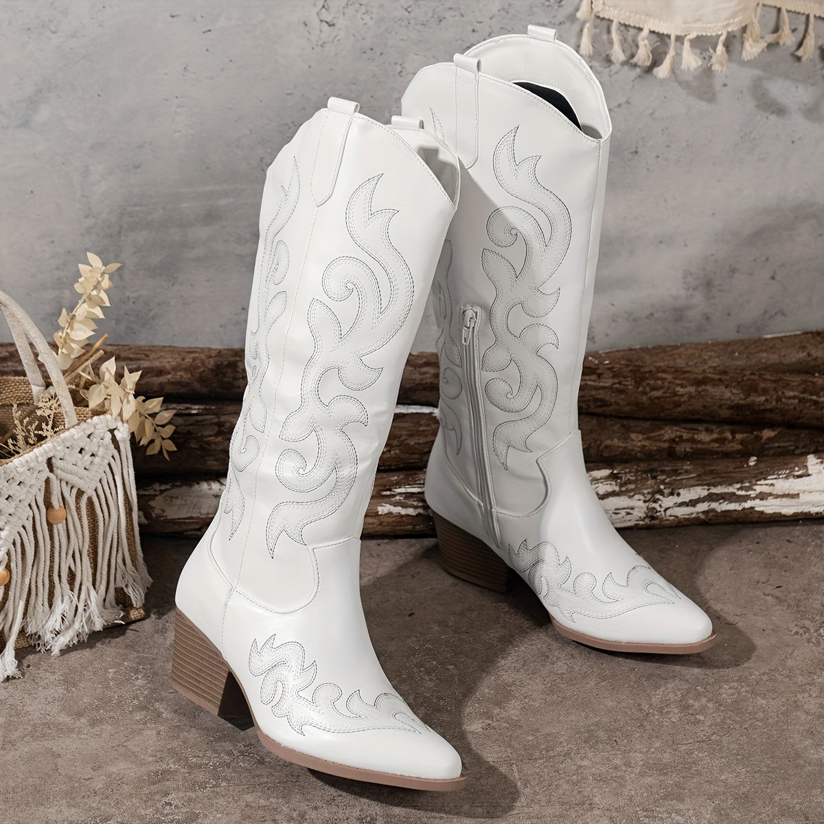 Bottes Cowboy Brodées Femme Western 4 Coloris