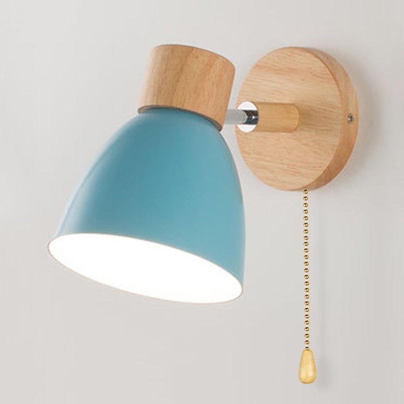 Applique murale suspendue scandinave en bois – Élégance naturelle et lumière chaleureuse