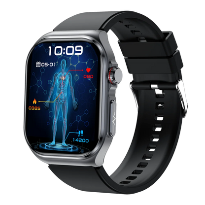 Smartwatch Santé AMOLED – ECG Glycémie Pression Artérielle Oxygène Bluetooth