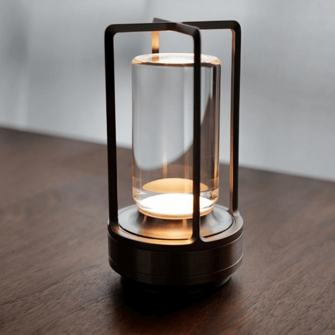 Lampe lanterne LED – Verre transparent