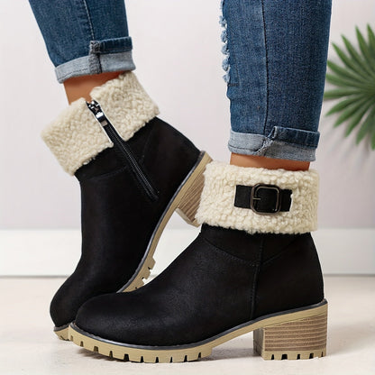 Bottines Zip Femme Chaudes Épaissies 5 Coloris