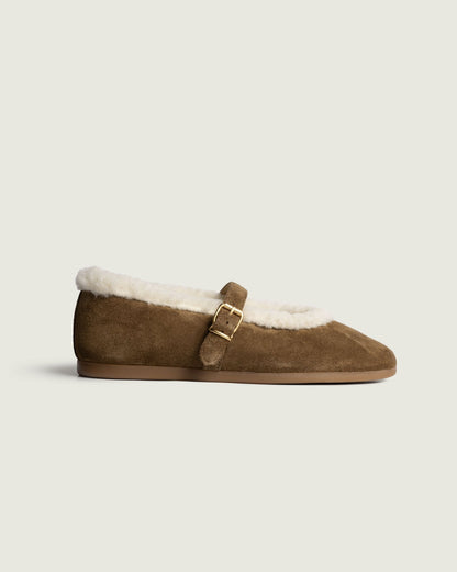 Ballerines St. Moritz Femme Daim Tabac Confort Élégance