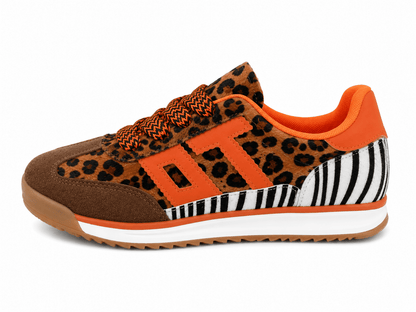Baskets Femme Léopard Orange Tendance Statement