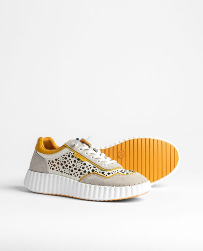 Baskets Femme Orange Marche Confortables