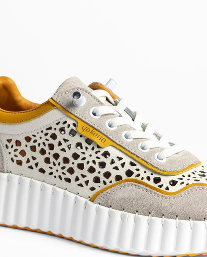 Baskets Femme Orange Marche Confortables