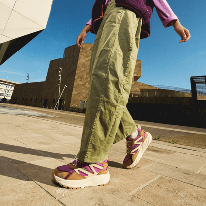Baskets Techniques Mauve Femme Durables Confort