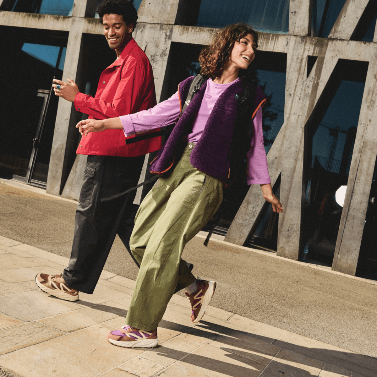 Baskets Techniques Mauve Femme Durables Confort