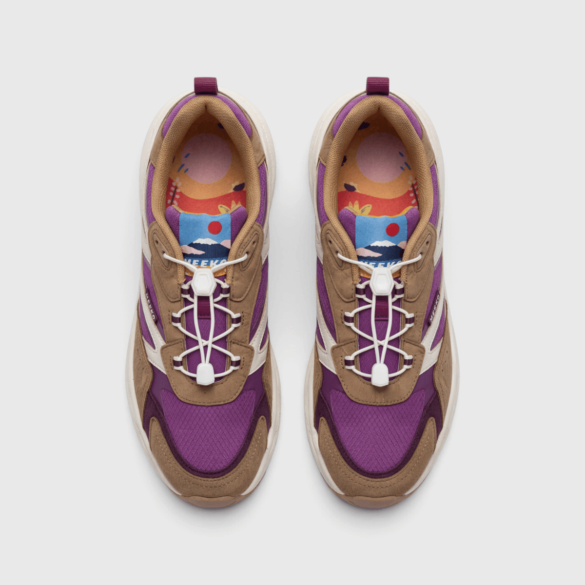Baskets Techniques Mauve Femme Durables Confort