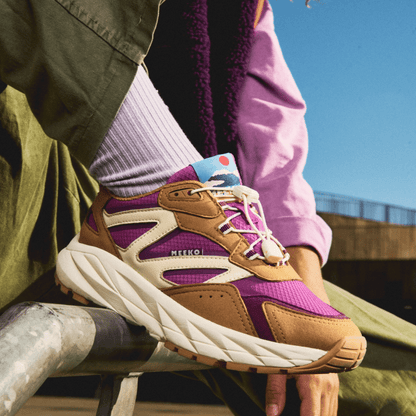 Baskets Techniques Mauve Femme Durables Confort