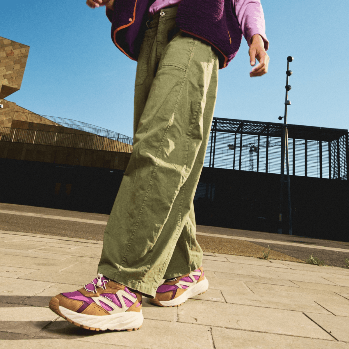 Baskets Techniques Mauve Femme Durables Confort