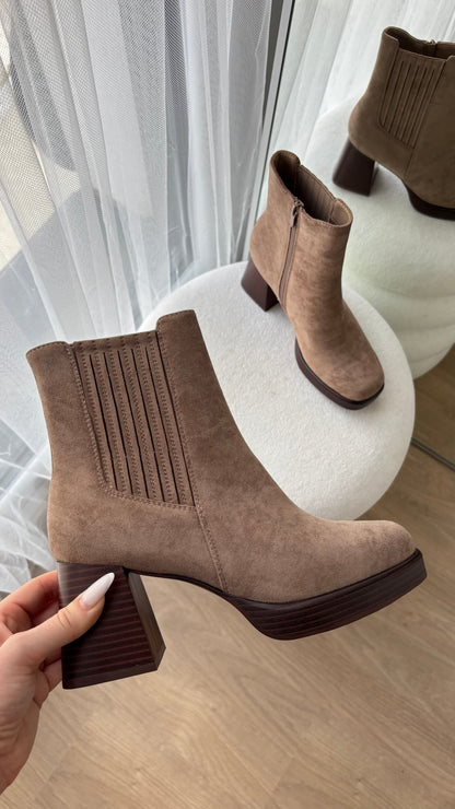 Bottines Alice Taupe Femme Chic Confort