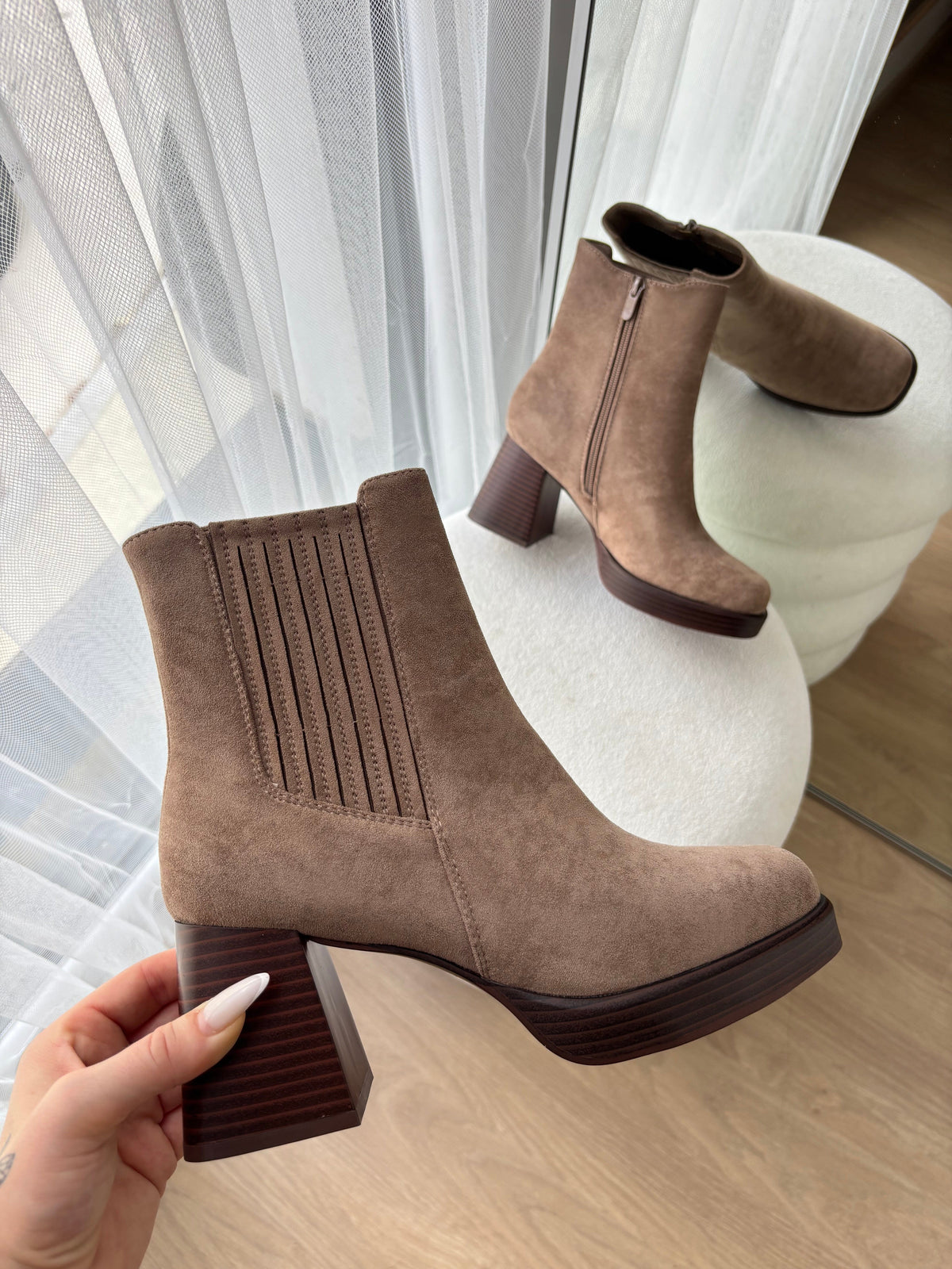 Bottines Alice Taupe Femme Chic Confort