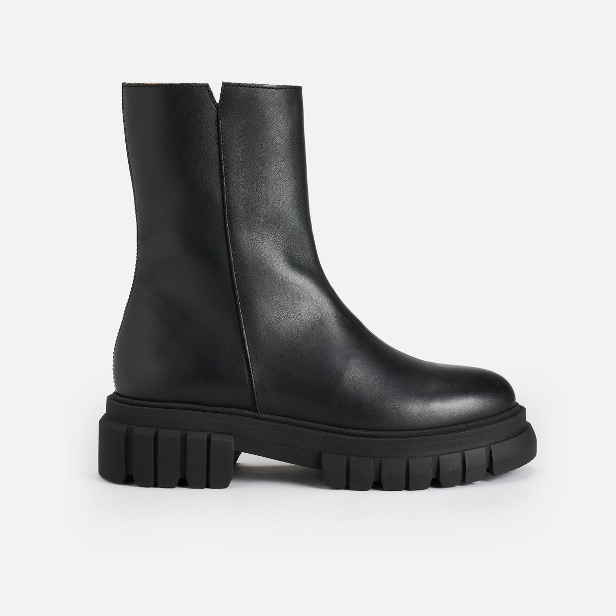Bottines Zip Cuir Noir Femme Élégantes Confort