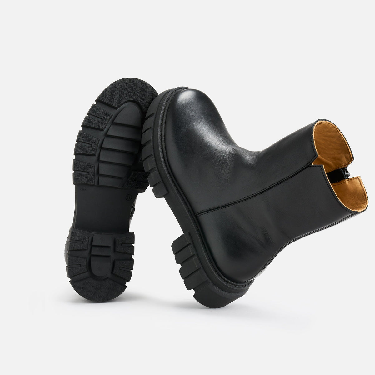 Bottines Zip Cuir Noir Femme Élégantes Confort