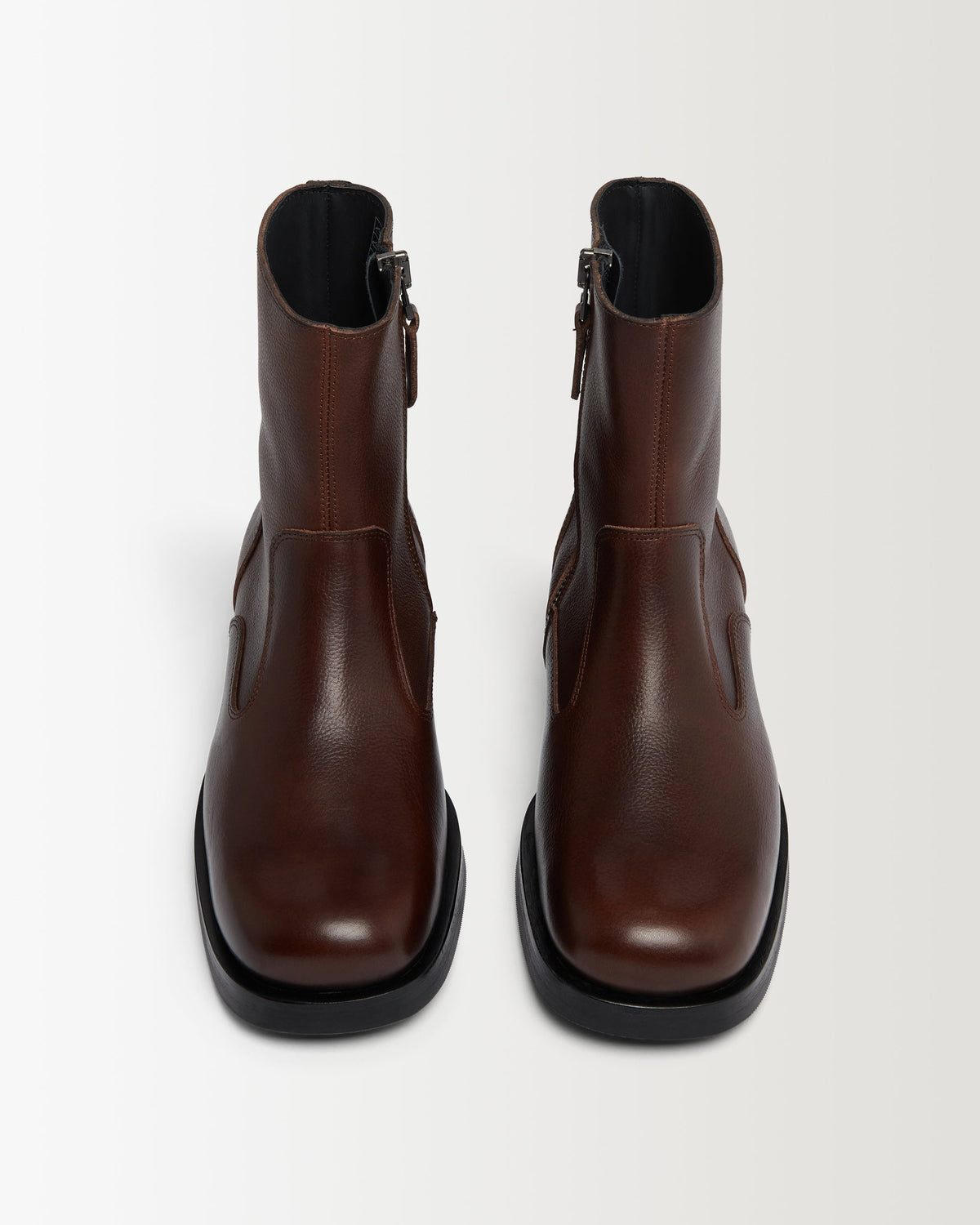 Bottines Zip Marron Femme Cuir Confort