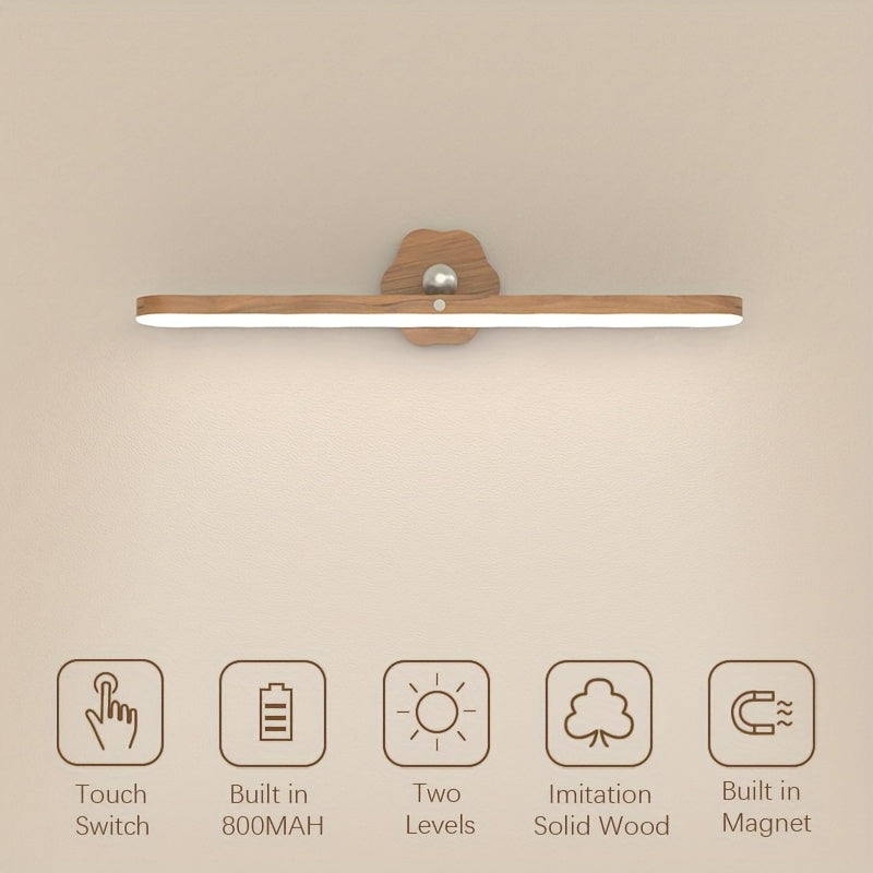 Applique murale LED en bois – Modèle long