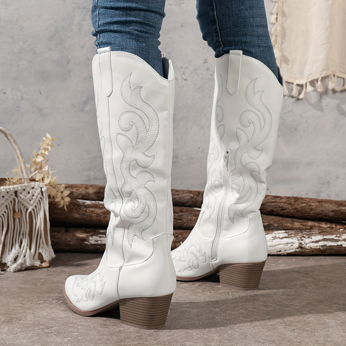 Bottes Cowboy Brodées Femme Western 4 Coloris