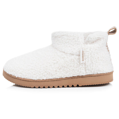 Chaussons Bottillons Femme Ivoire Fourrure Sherpa