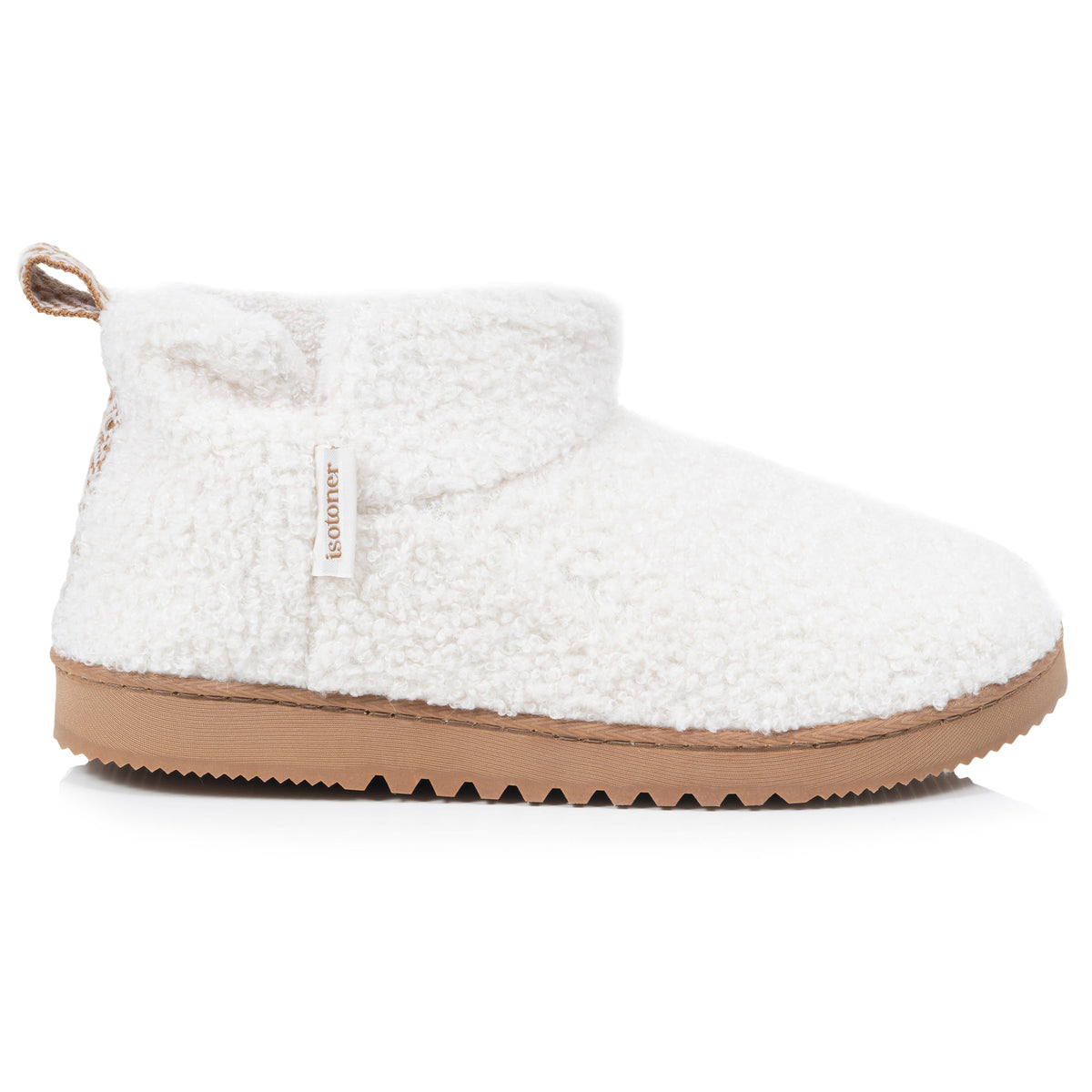 Chaussons Bottillons Femme Ivoire Fourrure Sherpa