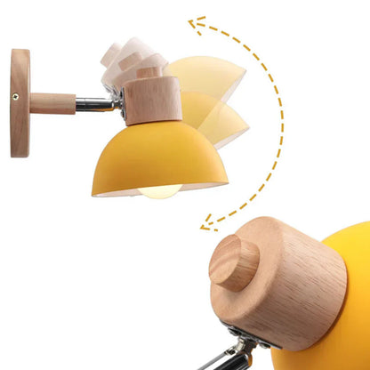 Applique murale LED en bois – Interrupteur à tirette