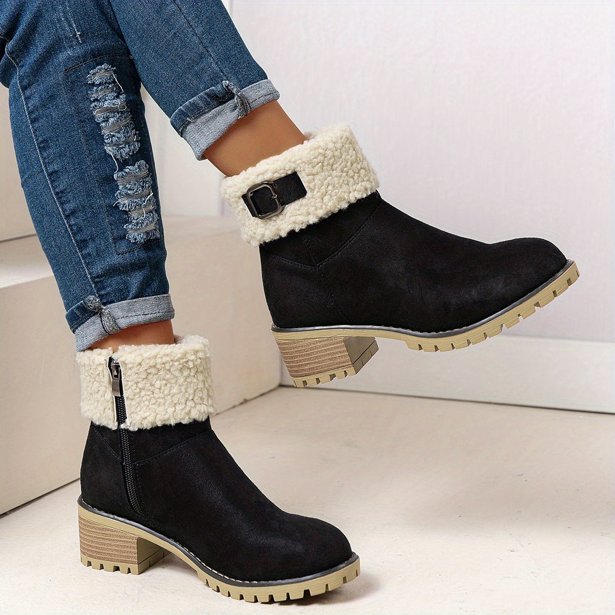 Bottines Zip Femme Chaudes Épaissies 5 Coloris