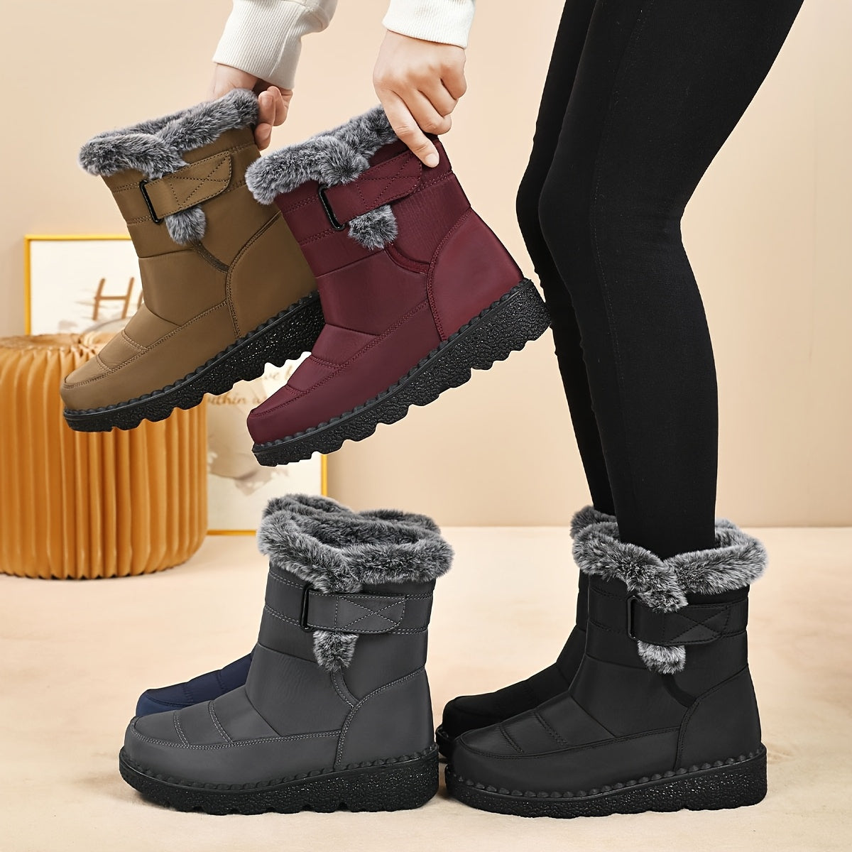 Bottes Neige Femme Plateforme Doublure Chaude 5 Coloris
