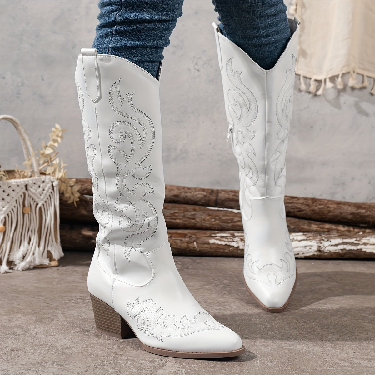 Bottes Cowboy Brodées Femme Western 4 Coloris