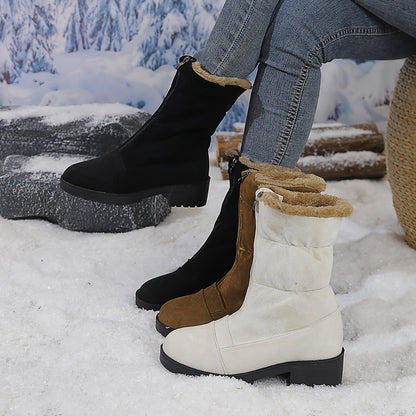 Bottes Mi-Hautes Col Rabattu Femme Zip Avant 3 Coloris