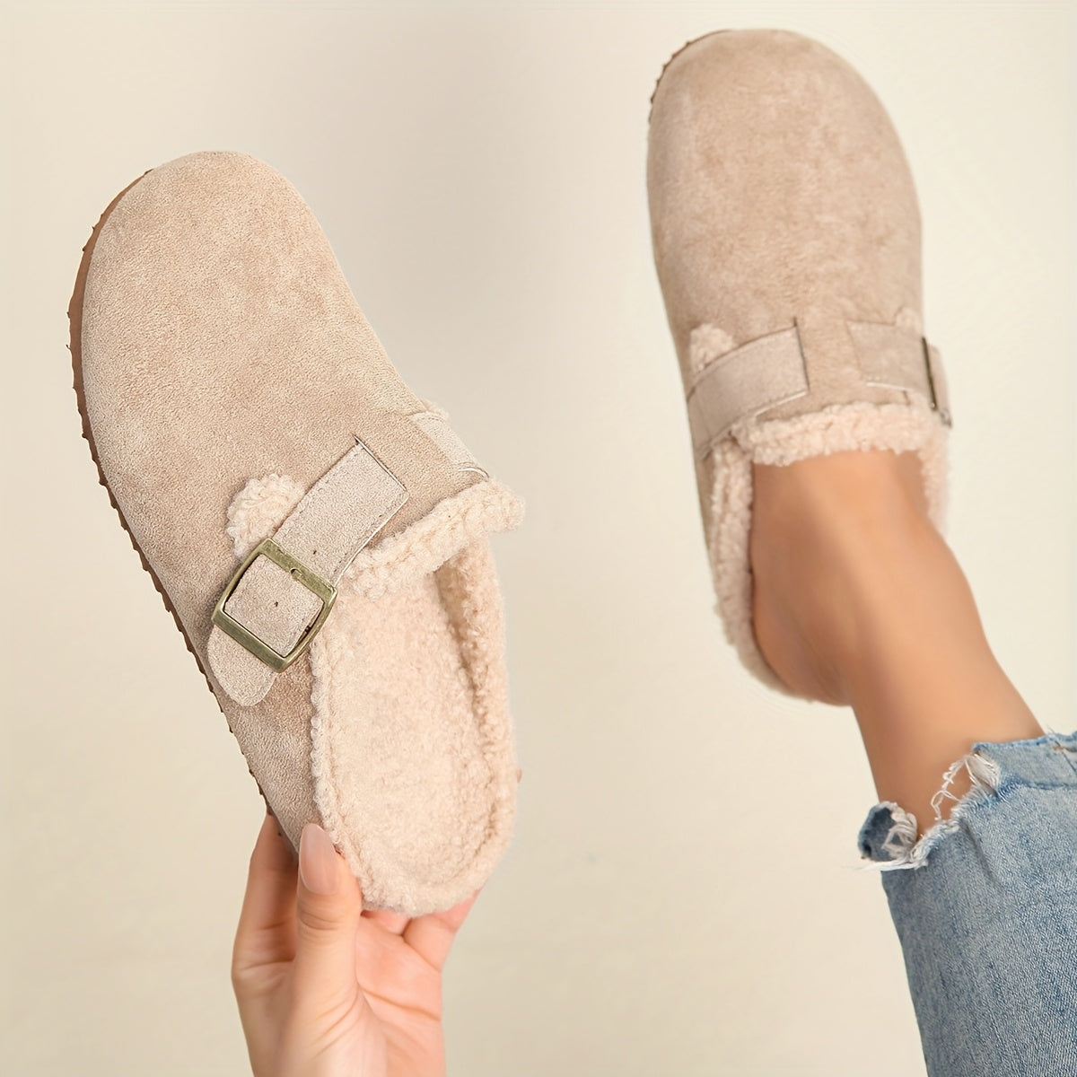 Mules Hiver Femme Semelle Épaisse Doublure 3 Coloris