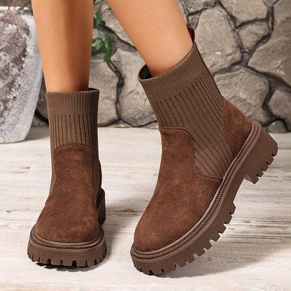 Bottines Pieds Larges Femme Élégantes Automne-Hiver 2 Coloris